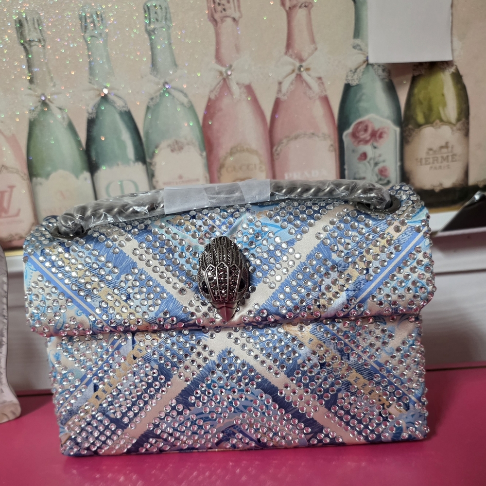 Elegant Blue and Silver Kurt Geiger Women's Bag